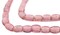The Bead Chest Rose Pink Oval White Heart Beads 9x7mm Glass 24 Inch Strand